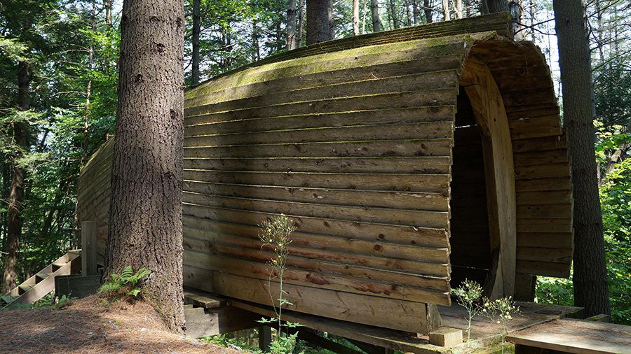 Vermont Ark
Height: 7'; Width: 6'; Length: 30'
Hemlock wood and building materials