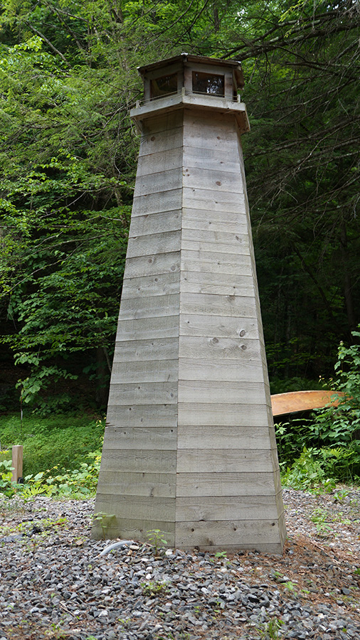 Lighthouse Building
Height: 9' 7; Diameter: 2' 1 1/2
Hemlock wood and building materials.