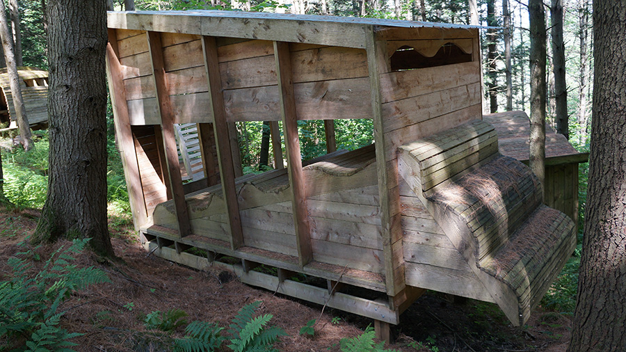 Wave Building
Height: 11' 1; Width: 6' 1; Length: 12' 4 1/2
Hemlock wood and building materials.